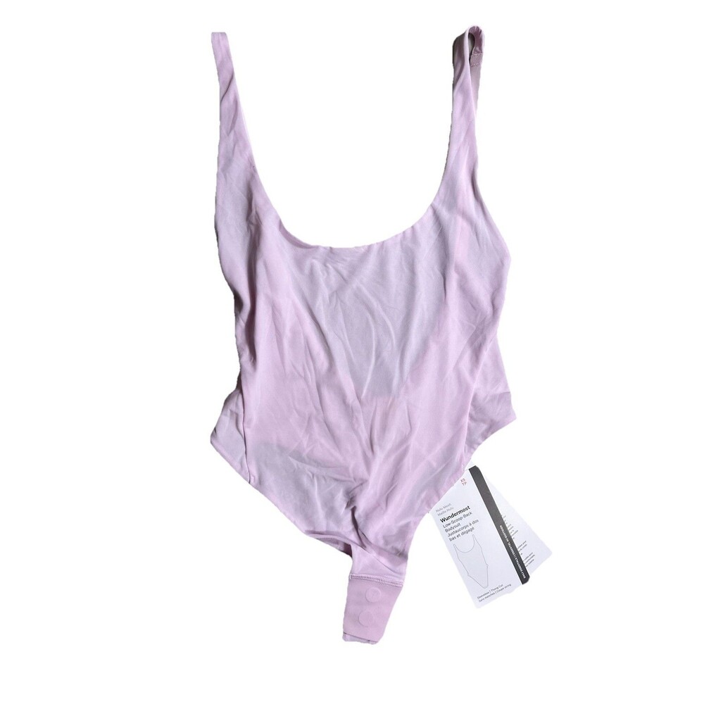 Lululemon Wundermost Bodysuit XS Pink Scoop Neck Sleeveless NWT